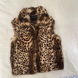Adrienne Landau leopard fur vest